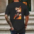 Demon Slayer Graphic Flame Mens Back Print T-shirt Gifts for Men