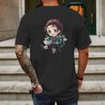 Demon Slayer Tanjirou Cartoon Character Mens Back Print T-shirt Gifts for Men