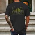 Detroit City Silhouette Mens Back Print T-shirt Gifts for Men