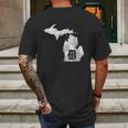 Detroit Michigan Motor City Midwest D Mitten Mens Back Print T-shirt Gifts for Men