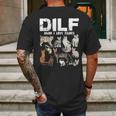 Dilf Damn I Love Felines Cat Lover Mens Back Print T-shirt Gifts for Men