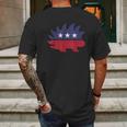 Distressed Libertarian Porcupine Party Mens Back Print T-shirt Gifts for Men