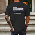 Distressed Police Thin Blue Line Jiu Jitsu Mens Back Print T-shirt Gifts for Men