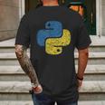 Distressed Python Logo For Engineers Mens Back Print T-shirt Gifts for Men