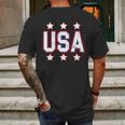 Distressed Usa Patriotic Logo Mens Back Print T-shirt Gifts for Men