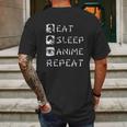 Eat Sleep Anime Repeat Mens Back Print T-shirt Gifts for Men