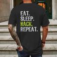 Eat Sleep Hack Security Funny Gift Mens Back Print T-shirt Gifts for Men