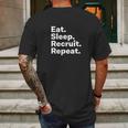 Eat Sleep Recruit Repeat Mens Back Print T-shirt Gifts for Men