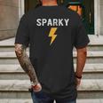 Electrician Gift Funny Sparky Nickname Lightning Mens Back Print T-shirt Gifts for Men