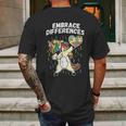 Embrace Differences Dabbing Unicorn Mens Back Print T-shirt Gifts for Men