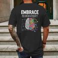 Embrace Neurodiversity Brain Mens Back Print T-shirt Gifts for Men