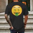 Emoji Money Face Cute Smile Dollar Signs Eyes Mouth Emotic Mens Back Print T-shirt Gifts for Men