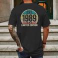 Est 1989 - 32 Years Old - 32Nd Birthday Gift Vintage Retro Mens Back Print T-shirt Gifts for Men