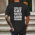 Even My Cat Hates Gavin Newsom Mens Back Print T-shirt Gifts for Men