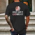 Everyday Is Caturday Cat Mens Back Print T-shirt Gifts for Men