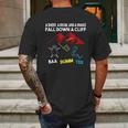 Fall Down A Cliff Mens Back Print T-shirt Gifts for Men