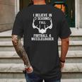 Fall Football Muzzleloader Deer Hunting Season Rifle Dad Mens Back Print T-shirt Gifts for Men