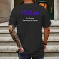 False Javascript Boolean Funny Programming Python Mens Back Print T-shirt Gifts for Men