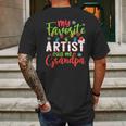 My Favorite Artist Calls Me Grandpa Sweater Xmas Light Mens Back Print T-shirt Gifts for Men