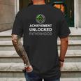 First Fathers Day Achievement Unlocked Fatherhood Mens Back Print T-shirt Gifts for Men