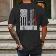 Fishing Rod Hunting Rifle American Flag T-Shirt Mens Back Print T-shirt Gifts for Men