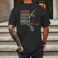 Here Fishy Fishy Fishy Fishing Gift Mens Back Print T-shirt Gifts for Men