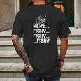 Here Fishy Fishy Fishy Shirt Hoodie Tank Top Mens Back Print T-shirt Gifts for Men