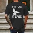 If It Flies It Spies Conspiracy Theory Birds Aren’T Real Mens Back Print T-shirt Gifts for Men