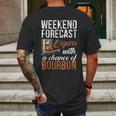 Weekend Forecast Cigars With Chance Bourbon Mens Back Print T-shirt Gifts for Men