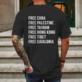 Free Cuba Palestine Taiwan Hong Kong Tibet Catalonia Gift Mens Back Print T-shirt Gifts for Men