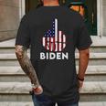 Fuck Biden Middle Finger Usa Flag Mens Back Print T-shirt Gifts for Men