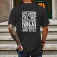 Funny Custodian Janitor Multitasking Ninja Mens Back Print T-shirt Gifts for Men