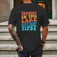 Funny Everybody In The Lake Getting Tipsy Retro Groovy Mens Back Print T-shirt Gifts for Men