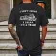 Funny Model Train Engineer Conductor Mens Back Print T-shirt Gifts for Men