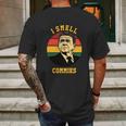 Funny Ronald Reagan I Smell Commies Political Humor Mens Back Print T-shirt Gifts for Men