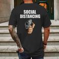 Funny Social Distancing Gun Mens Back Print T-shirt Gifts for Men