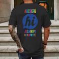 Funny Spelling School Starter Alphabet Abc Says Hi Mens Back Print T-shirt Gifts for Men