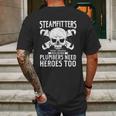 Funny Steamfitters Gift Steam Pipe Welding Mens Back Print T-shirt Gifts for Men