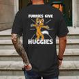 Furry Fandom Furries Give Hugs Mens Back Print T-shirt Gifts for Men