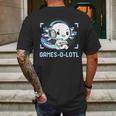 Gamesolotl Axolotl Video Gamer Kawaii Pastel Goth Anime Boys V5 Mens Back Print T-shirt Gifts for Men