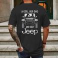 A Girl Her Dog And Her Jeep Mens Back Print T-shirt Gifts for Men