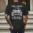 A Girl Her Dog And Her Jeep Mens Back Print T-shirt Gifts for Men