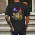 Gnome Riding Frog Hippie Peace Fantasy Psychedelic Forest Mens Back Print T-shirt Gifts for Men