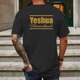 Gold Yeshua Hamashiach Mens Back Print T-shirt Gifts for Men