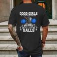 Good Girls Bad Girls Pool Player Billiards Mens Back Print T-shirt Gifts for Men