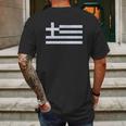 Greece Flag Vintage Style Retro Mens Back Print T-shirt Gifts for Men