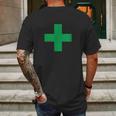 Green Medical Marijuana Cross Symbol Cannabis Medicine Mens Back Print T-shirt Gifts for Men