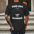 This Guy Loves His Hannah Valentine Day Gift Mens Back Print T-shirt Gifts for Men