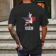 Half Canadian American Useh Canada Usa Flag United States Mens Back Print T-shirt Gifts for Men