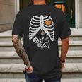 Halloween Skeleton Xray Rib Cage Mens Back Print T-shirt Gifts for Men